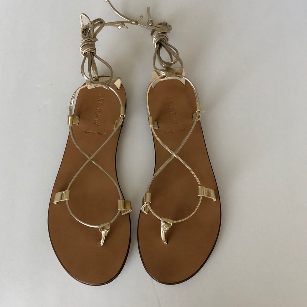 J crew gold sandals.